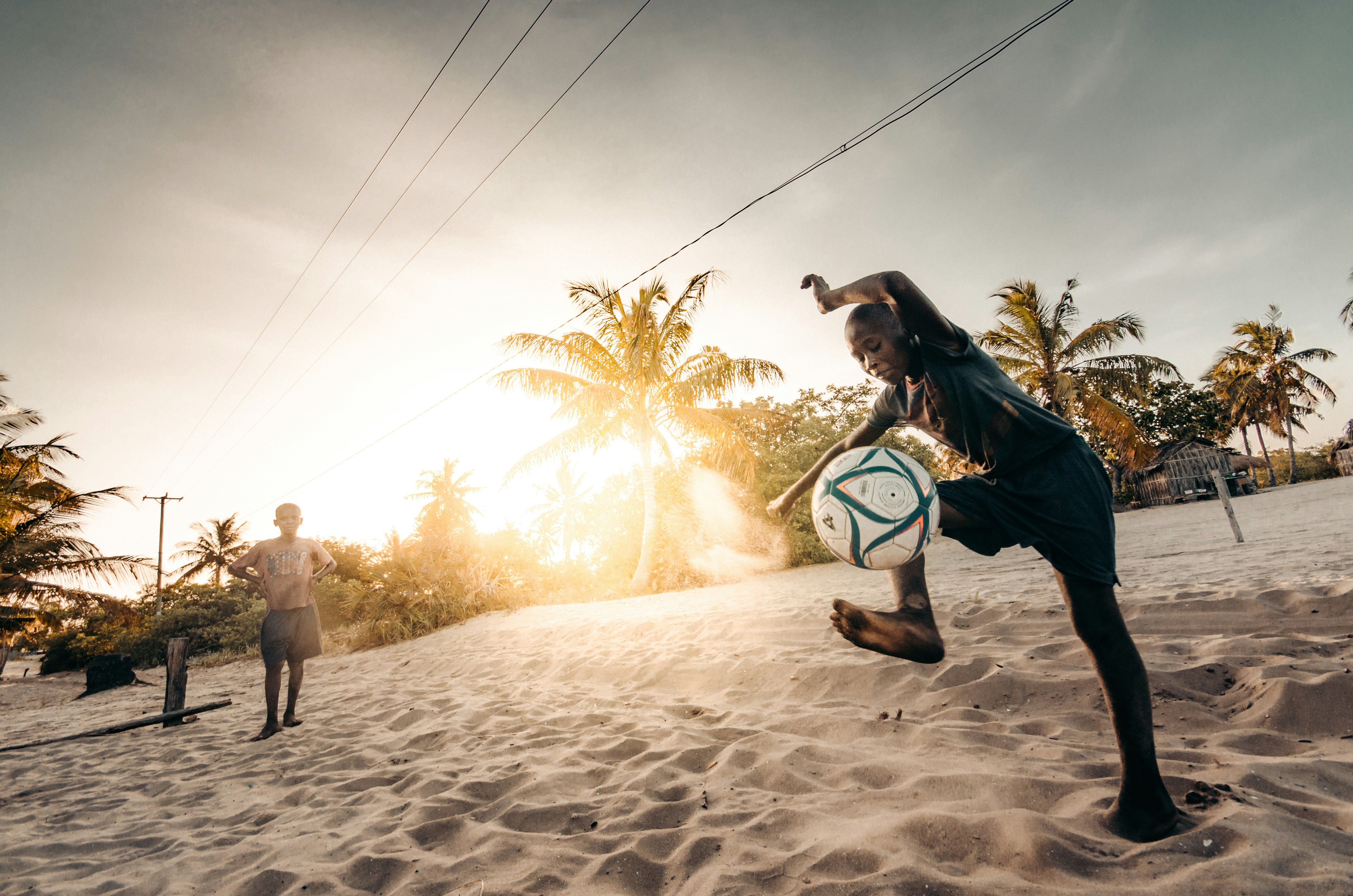 boy playing football